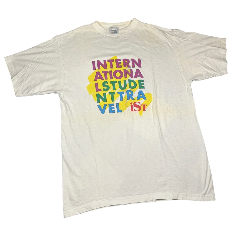 Vintage Select HFS Sportswear International Student Travel T-Shirt White XXL